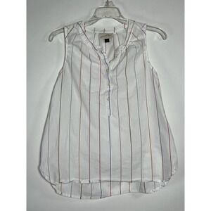 Universal Threads White‎ w/Multi-color Stitching Sleeveless Blouse Size XS